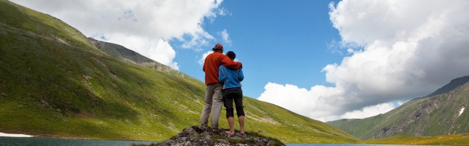 Couple together outdoors